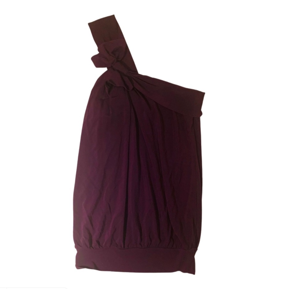 BCBGMaxazria Bow Detail One Shoulder Top